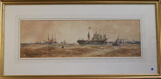 Thomas Bush Hardy (1842-1897) Towing a derelict into Boulogne 9 x 27.5in.